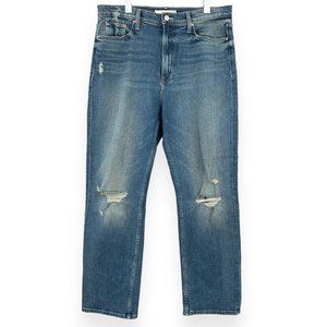 Mother Superior Medium Wash High Waisted "Rider Ankle" Straight Leg Jeans